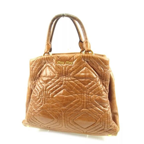 miumiu Handbag Brown Woman Authentic Used
